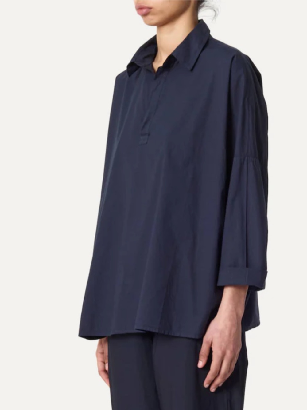 Labo.Art Womens Camicia Mira Shirt S 1 Atlantic Blue Cotton Poplin Italy NEW